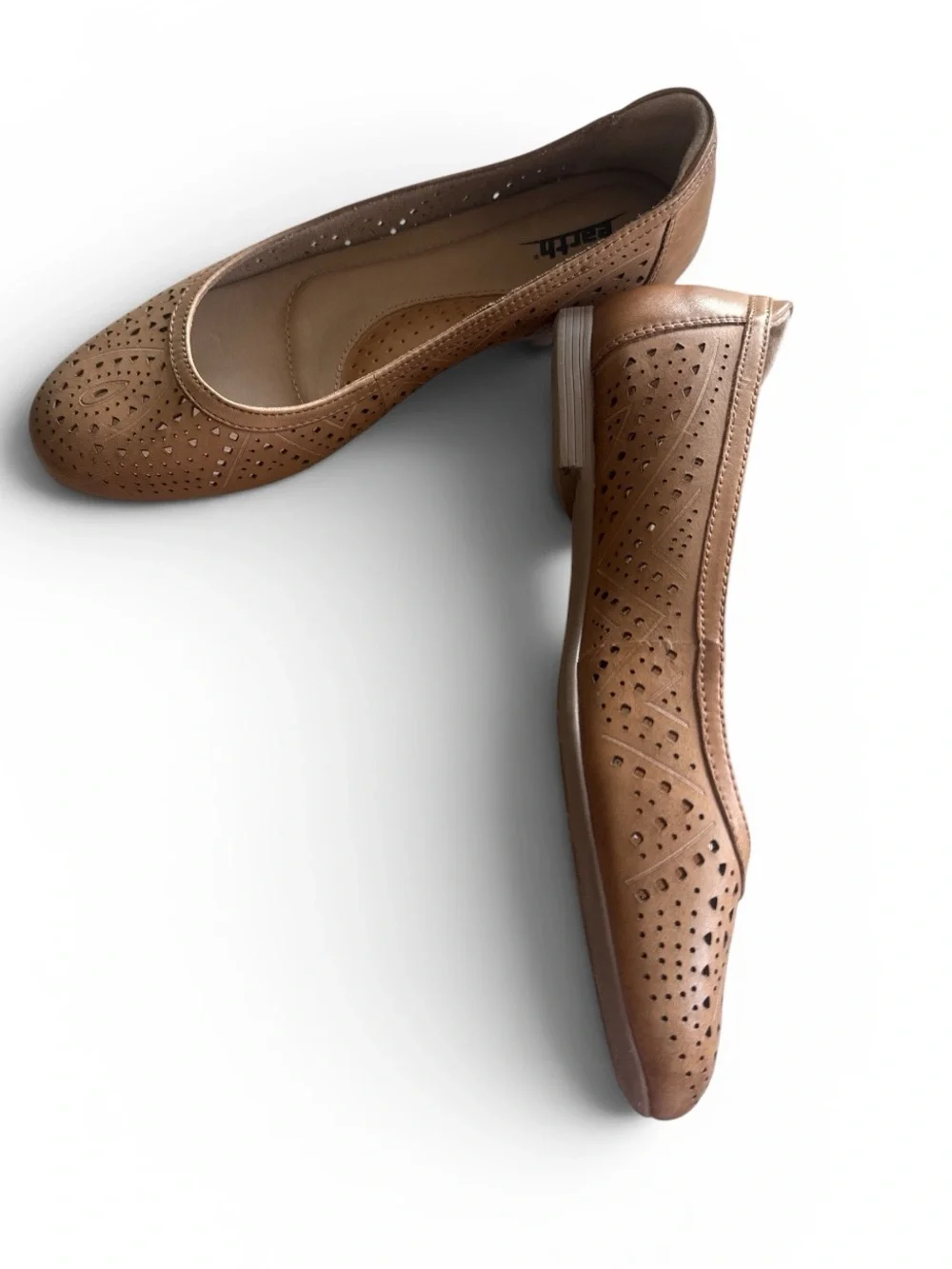 Women’s Earth Tan Perforated Ballet Flats
